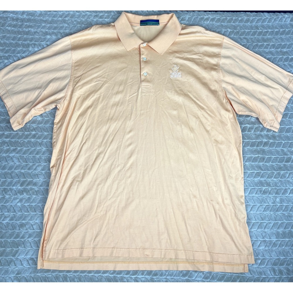 Robert Trent Jones Polo Shirt Mens XL Peach Troon North Golf Short‎ Sleeve